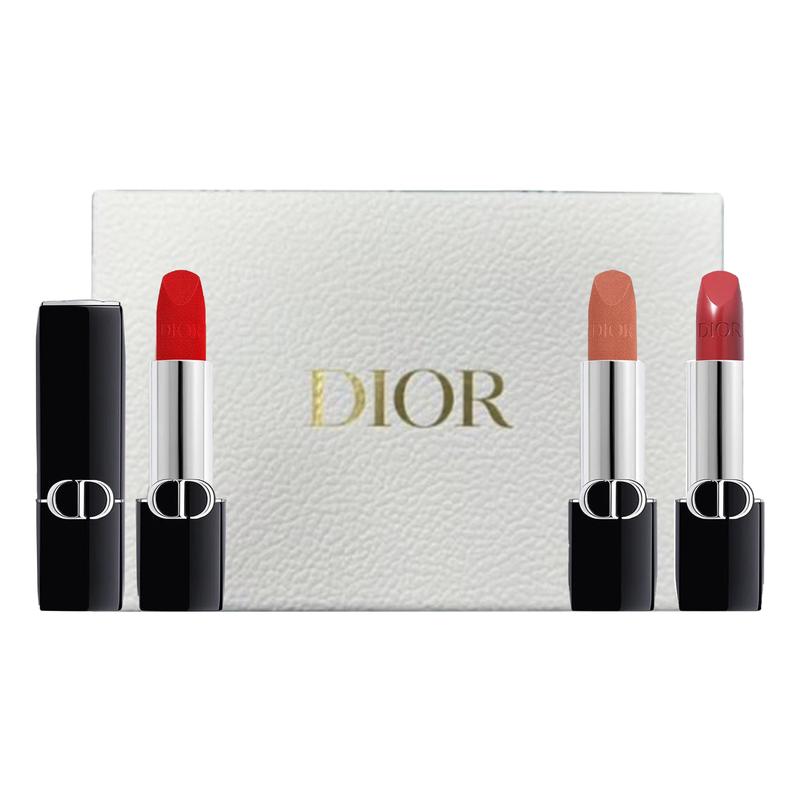 

DIOR Intense Blue Gold Lipstick Makeup Set Golden Stage Limited Gift Box Moisturizing Silky Uplifting Color Premium 4-piece Set синий