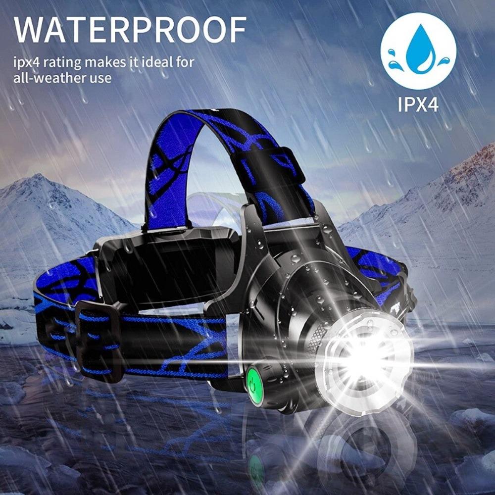 Super Bright LED Headlamp USB Charging Zoomable Head Torch New Telescopic Headlamp  Hunting