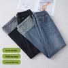 2025 New Spring Women's High-Waisted Blue Slimming Harem Jeans - Cuffed, Cropped, and Loose-Fit Cigarette Pants