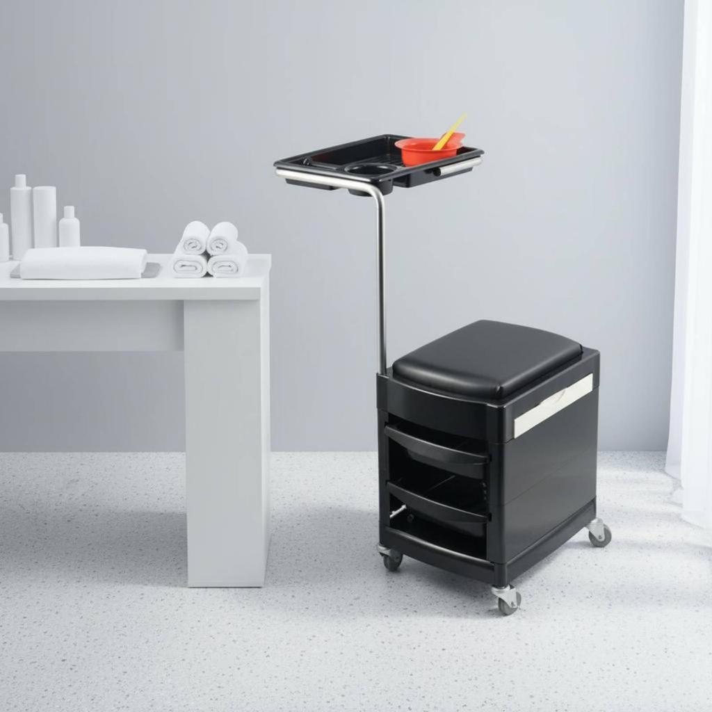 Salon Trolley Stool Swivel Casters Commercial Storage Multi-Purpose for Stylists