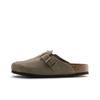 Boston Soft Footbed Sapatos de Madeira Unisex Camurça Couro Slip-On Cinza Ajuste Estreito 0560773