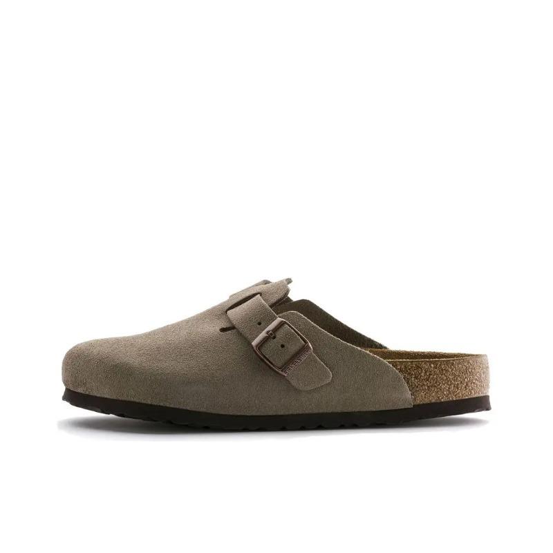 Birkenstock Boston Soft Footbed Unisex Suede Leather Slip-On Clogs Gray Narrow Fit 0560773 36
