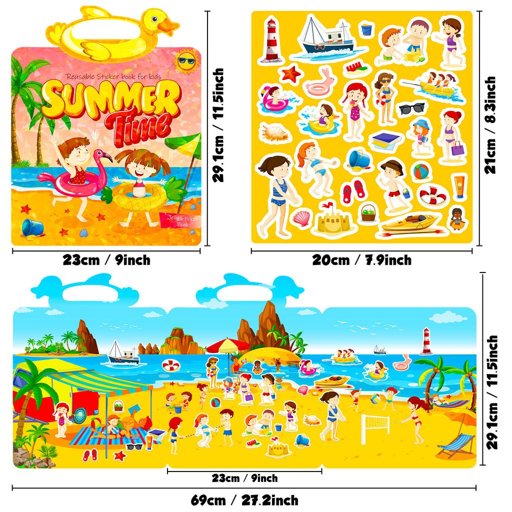 Handheld Sunny Beach Independent DIY Creative Quiet Book New Laser Cover Jelly Sticker Book