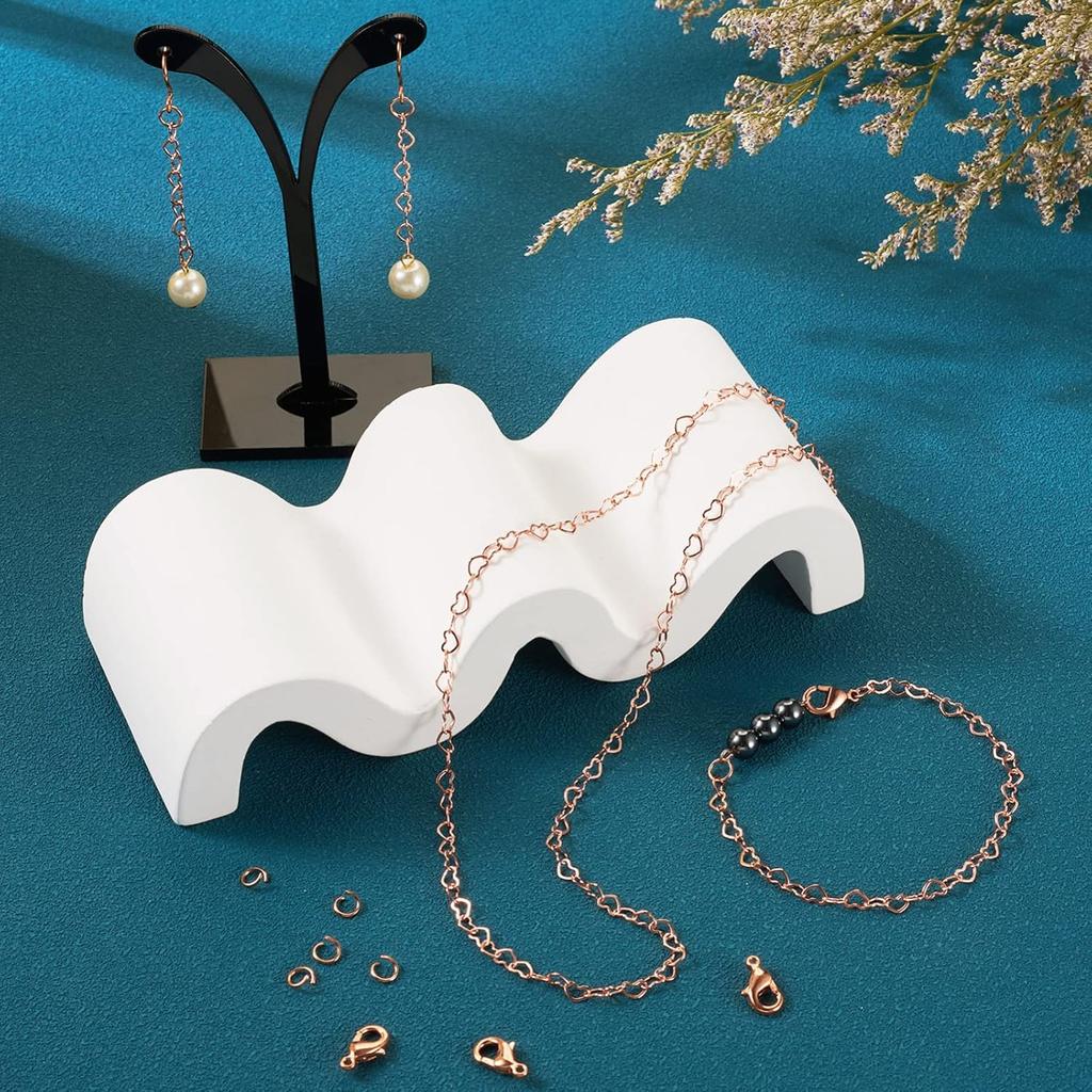 Pandahall 15.7-16.4 Feet Rose Gold Heart Link Chains 5x3.5x0.4mm Soldered Brass Love Heart Cable Chains Spool with 20Pcs Lobster Claw Clasps 30Pcs