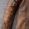 Vintage Yellow Brown Genuine Cowhide Leather Jacket Men Natural Cow Leather Jackets Soft Slim Fit Man Short Coat Autumn Clothing