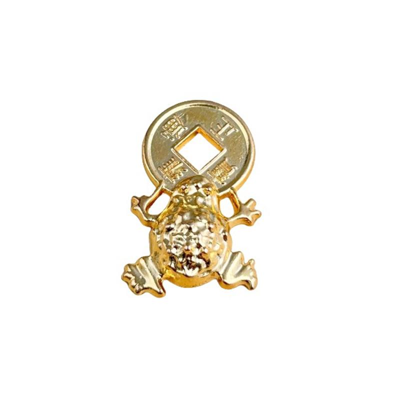 Fengshui Lucky Frog Wallet Charm Money Biting Golden Frog Alloy Amulet Ornaments For Good Fortune Financial Stability