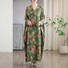 Dimanaf 2025 Women Plus Size Spring Long Dress Loose Floral Dress Basic Casual Maxi Vintage Printing Holiday