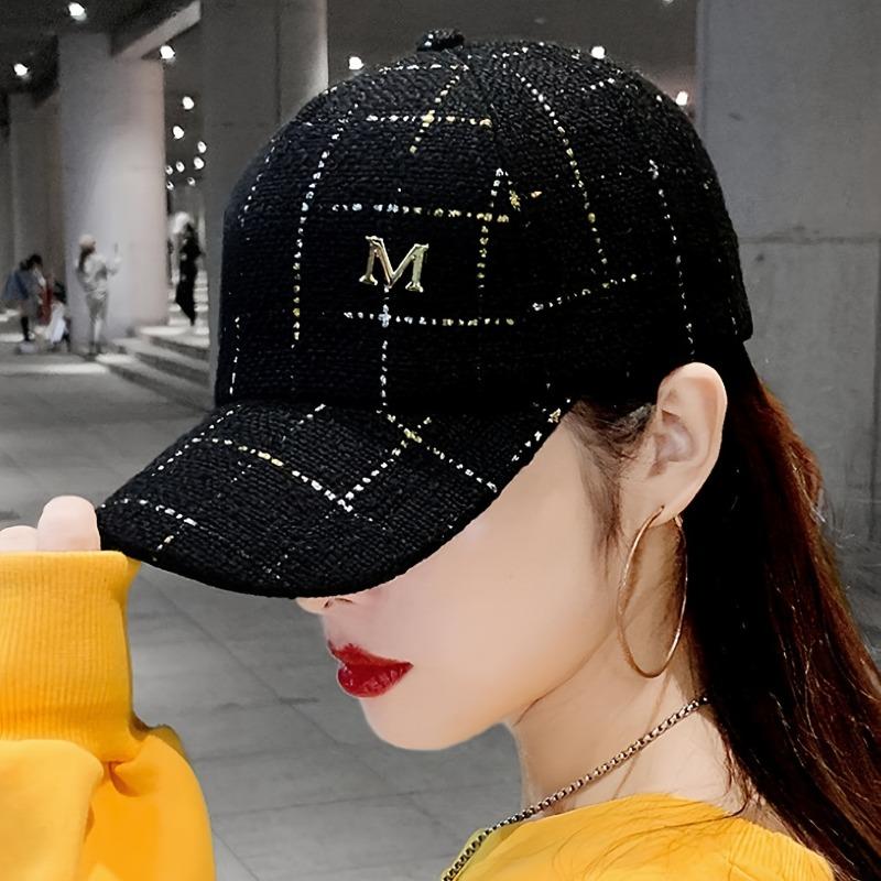 1pc Women'S Fabric White Letter Casual Cute Baseball Cap Suitable for Travel
