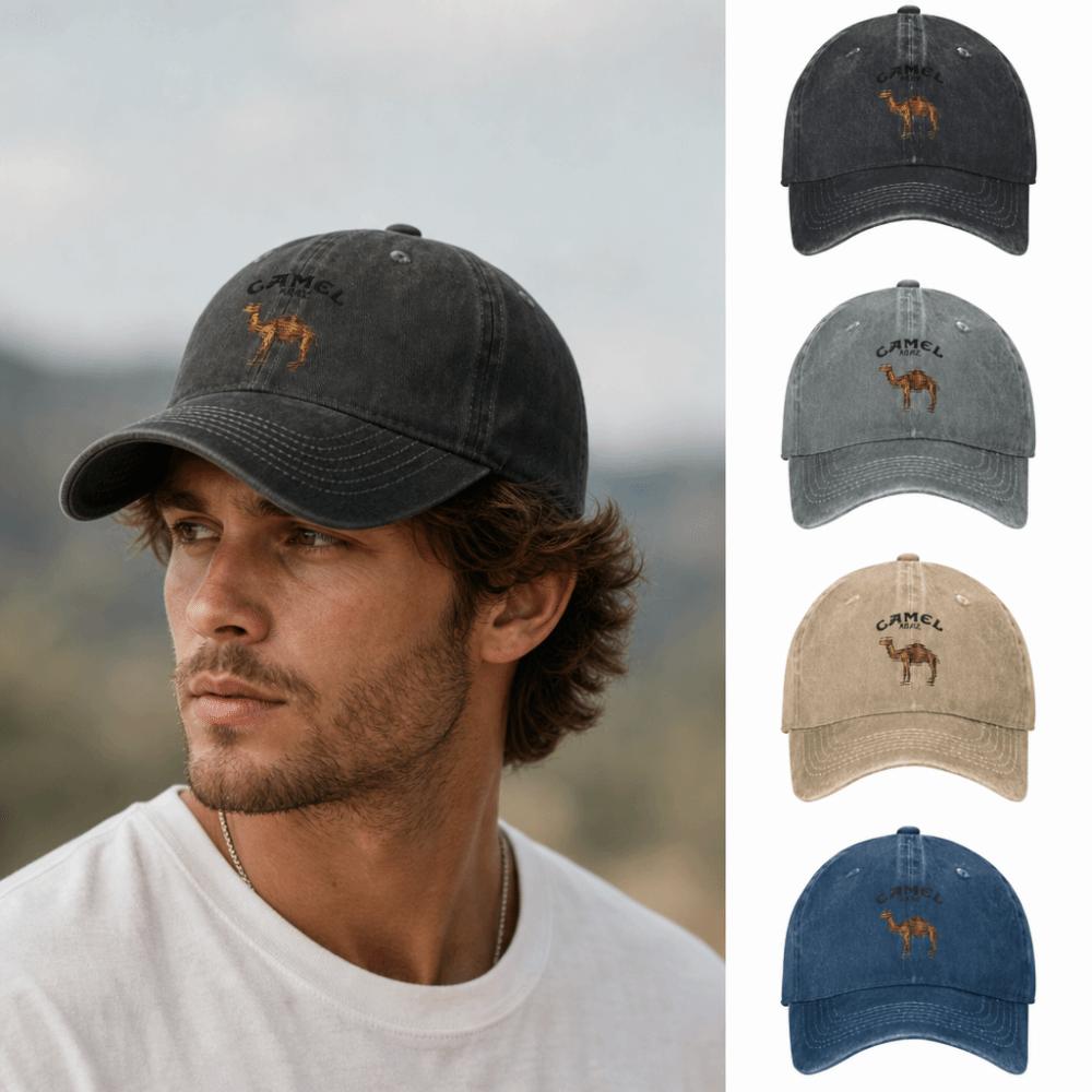 Breathable Dad Hat Curved Brim Distressed Hat Vintage Camel Print Baseball Cap For Men Women