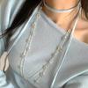 Korean Y2K Pentagram Five Star Pendant Necklace Silver Color Punk Long Chain Necklace Double Layer Y2K Jewelry Neck Chain Choker