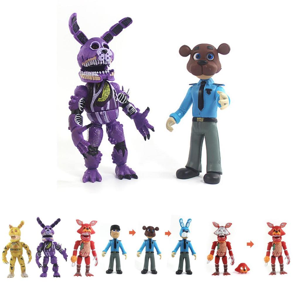Vibrant 6pcs Fnaf Five Nights At Freddy's Light Up Action Figures For Kids