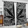Leaf Pattern Printed Curtains   Christmas Decorations   Bedroom and Living Room   Home Decoration   Room Decoration