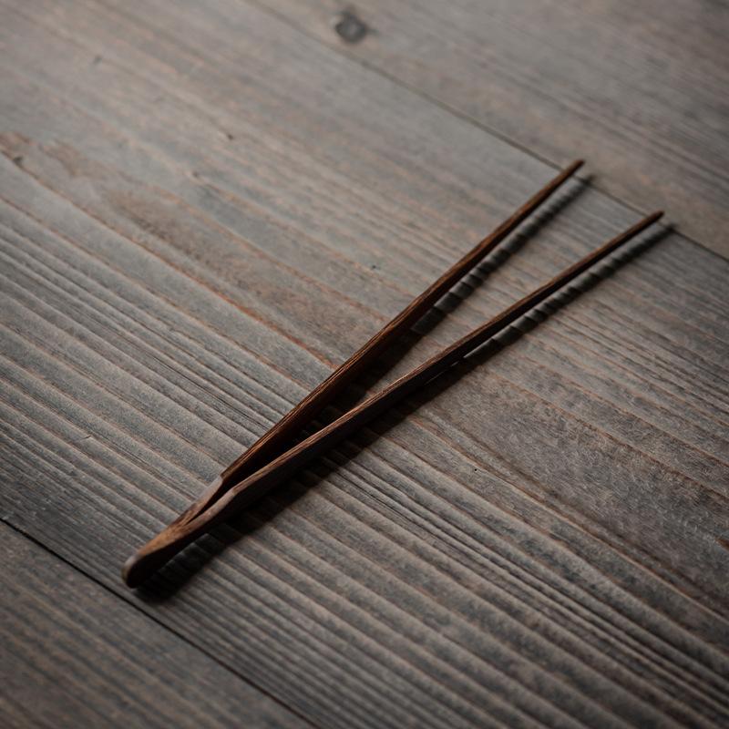 13 Stile Bambus Holz Tee-Klemme Ebenholz Lebensmittelzange Grill BBQ Brot-Klemme Obstsalat Anti-Rutsch-Klemme Zange Teezeremonie Zubehör