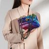Stylish Colorful Rainbow Patchwork Shoulder Bag With Chain Strap For Women