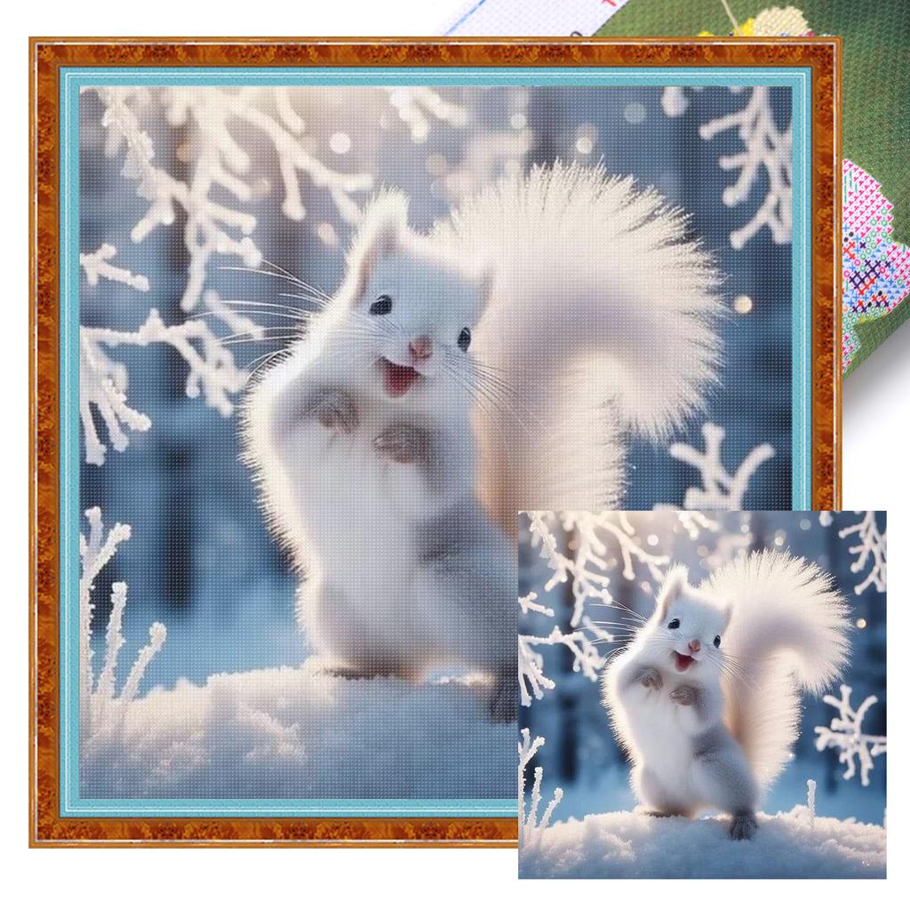 Animal Full 11CT DIY Stamped Printed Cross-Stitch Kits 40x40cm Cross Stitch Art and Crafts Kits for Adults Home Decor