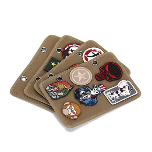 Nexxxly 4-Piece Set of Military Patch Holders with D-Rings for Airsoft, Special Forces, and Storage (OD)