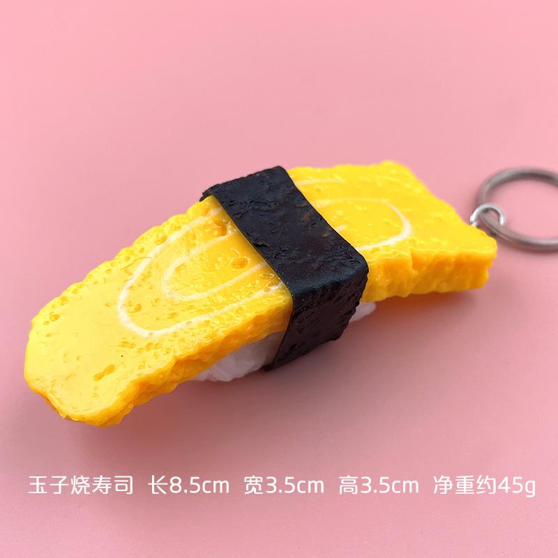 Simulation Fake Sushi Model Keychain Fun Japanese Keychain Rice Ball Salmon Model Sushi Keychain Pendant Food Mold Decoration