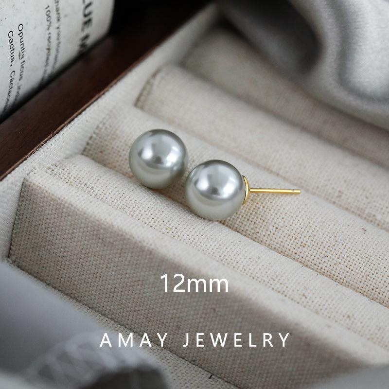 Ultra-white Red Bun Pearl Earrings Unique Retro Design Light Luxury Senior Sense Ear Hole-friendly Fashion Ear Jewelry