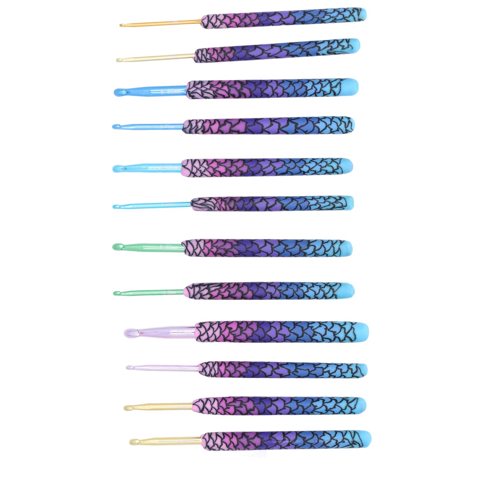 

12Pcs Crochet Hooks gonomic Soft Handle Aluminum Crochet Needle Kit for Beginn s for Crochet Accessories