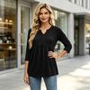 Women's Fashion Casual V-Neck Three-Quarter Sleeve Shirt