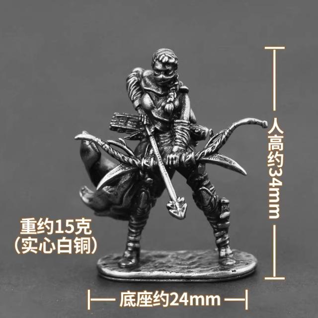 Metal Female Archer Model War Game Figure Desktop Decor Car Interior Ornament Gift for Men Women Paintable Collectibles