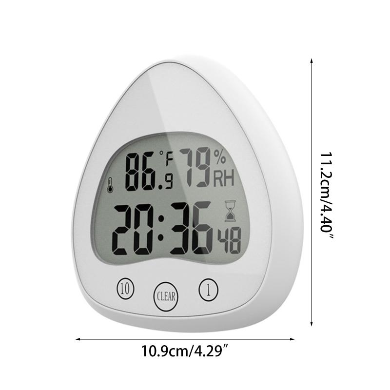 Bathroom Kitchen Wall Clock Waterproof Temperature Humidity Countdown Function X3UC