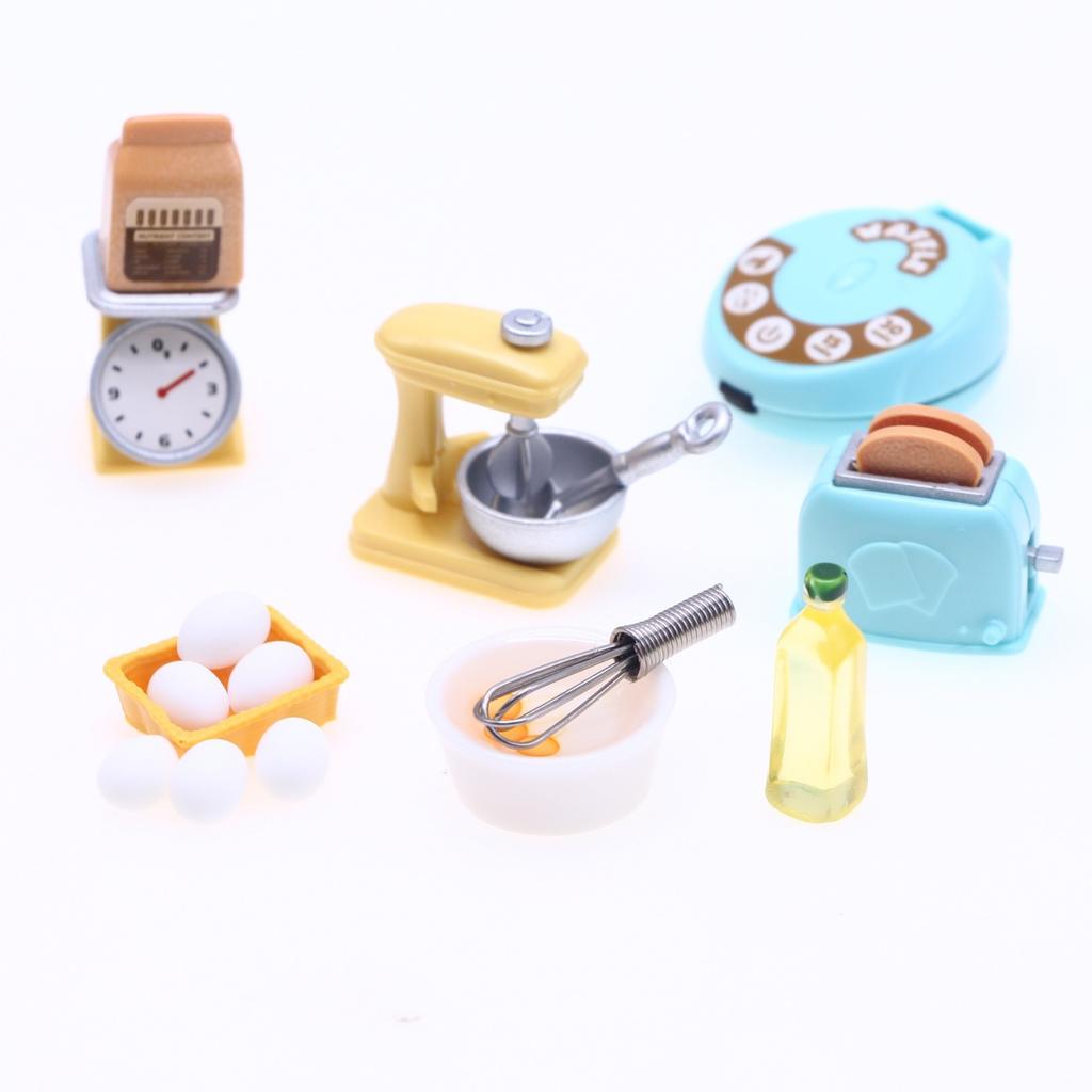112 Dollhouse Miniature Diy Kitchen Set Bread Machine Blender Electronic Scales Model Furniture Kitchen Accessories Kids Toys