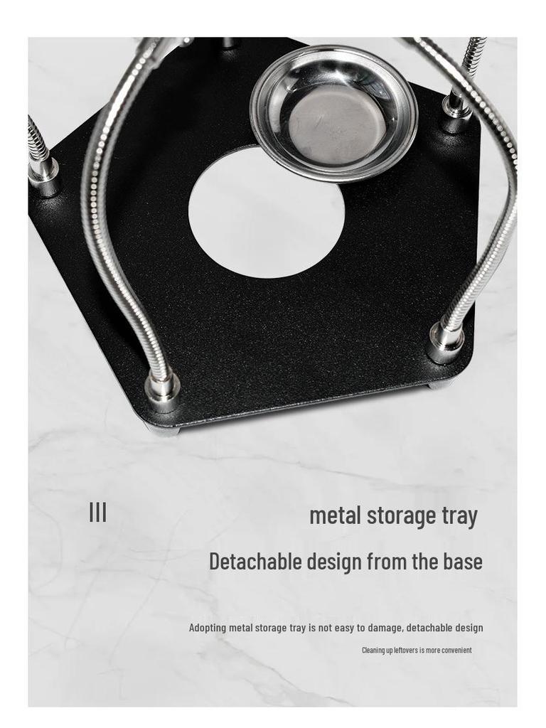 Adjustable Soldering Stand with Magnifying Glass and Circuit Board Clips