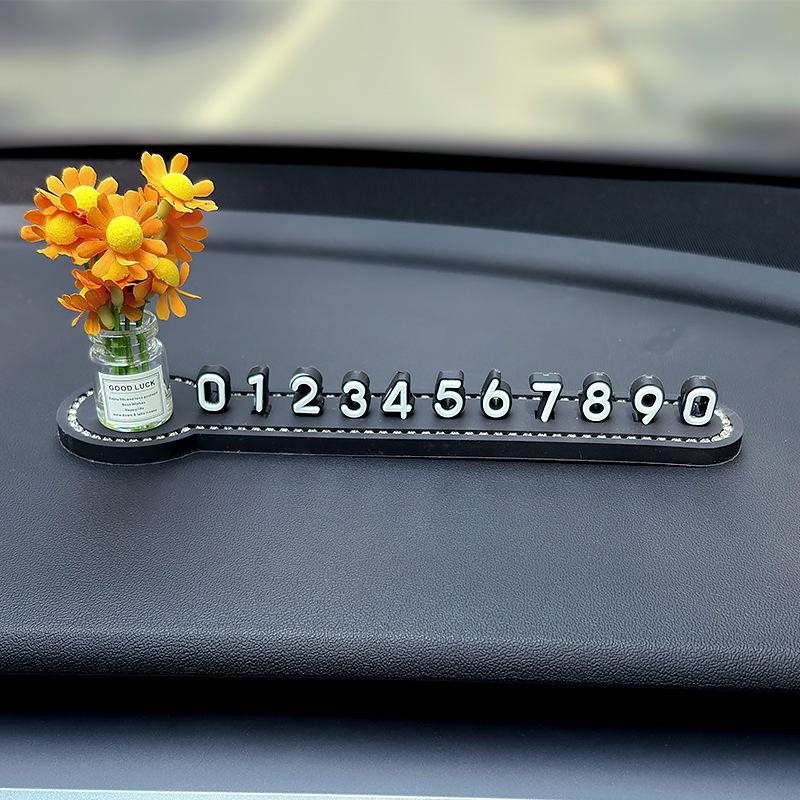 Car Temporary Parking Card Phone Number Card Plate Telephone Number Stop Luminous Parking Aid Garage Car Interior