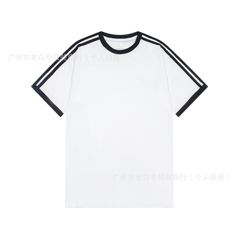 25SS American Trendy Brand Summer New Small Label Letter Embroidery Simple Loose and Versatile Men and Women Couples with the Same Short Sleeves