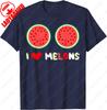 I Love Melons Fruit Heart Juice Seed Honeydew Top Watermelon TShirt Summer Cotton Casual Simple Stylet Breathable Camisetas
