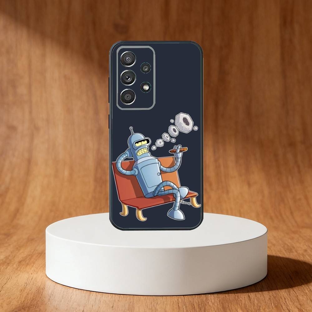 C-Cute B-Bender Robot Phone Case For Samsung S25,S24,S21,S22,S23,S30,Ultra,S20,Plus,Fe,Note,10,9,5G Black Cover