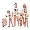 Christmas Family Matching Pajamas Set, Mother Child Baby Cartoon Print Pajamas Home Clothes Set