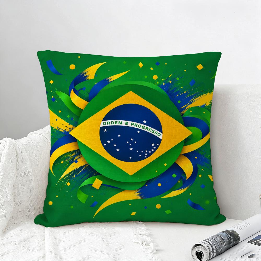 Pattern Brazil Style Cushion Cover Natural Linen Pillowcase Set AllinOne Decor for Sofa Bedroom  Chair