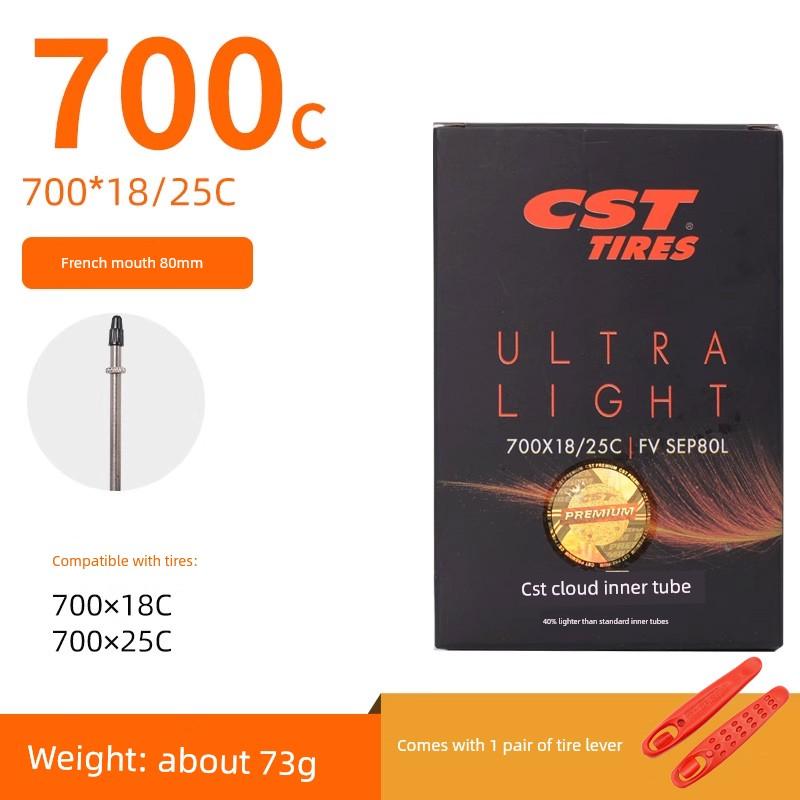 Zhengxin Cst 700C*25/28Mm Road Bike Ultra-Light Cloud Inner Tube American/French Valve Tire for Mountain Bikes