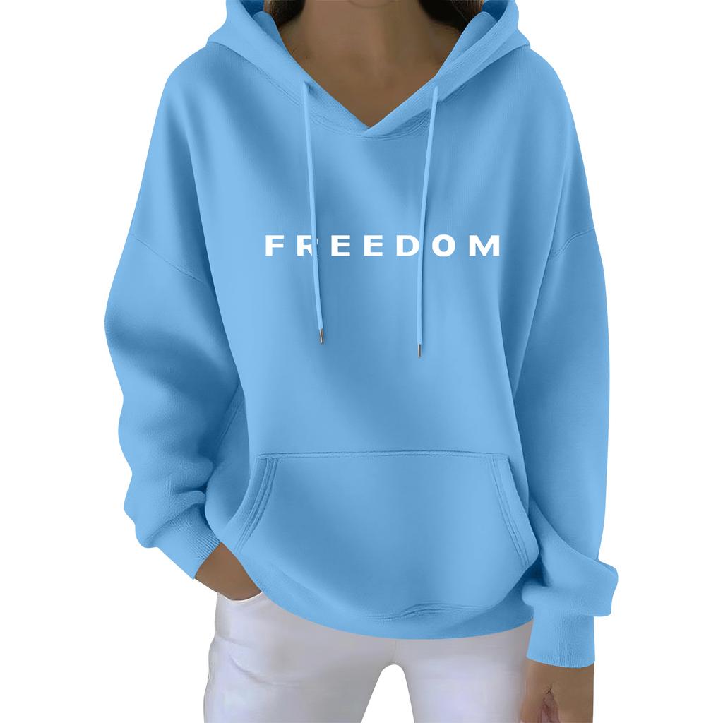 Kvinners uformelle motetrykk Langermet sweatshirt med hette