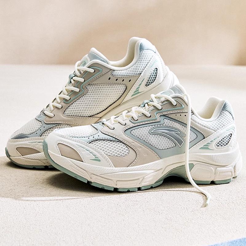New Anta Anti Slip Wear Resistant Low Top Casual Shoes Women's White Gray Green 122528891-6