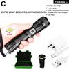 ZK20 Dropshipping USB Rechargeable XHP90 COB Powerful LED Flashlight Zoom Red Torch Light 18650 26650 Touch Switch Flashlights