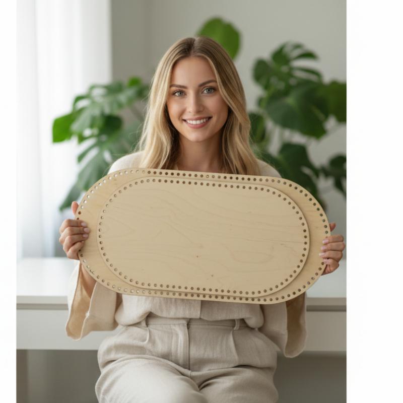 Large 58x30cm Wooden floor for baby cradle Moses Basket wood bottom Oval Base DIY baby Basket Newborn Crochet Knitted