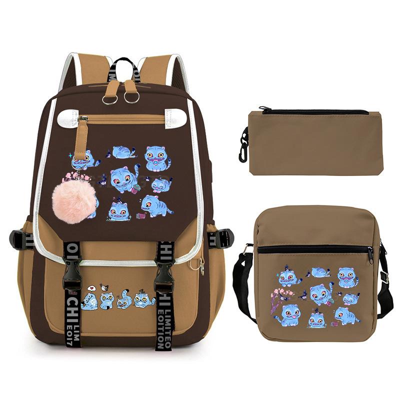 Animation Cartoon Peripheral Printing Children'S Backpack Campus Large Capacity Primary And Secondary School Students Schoolbag Three-Piece Set