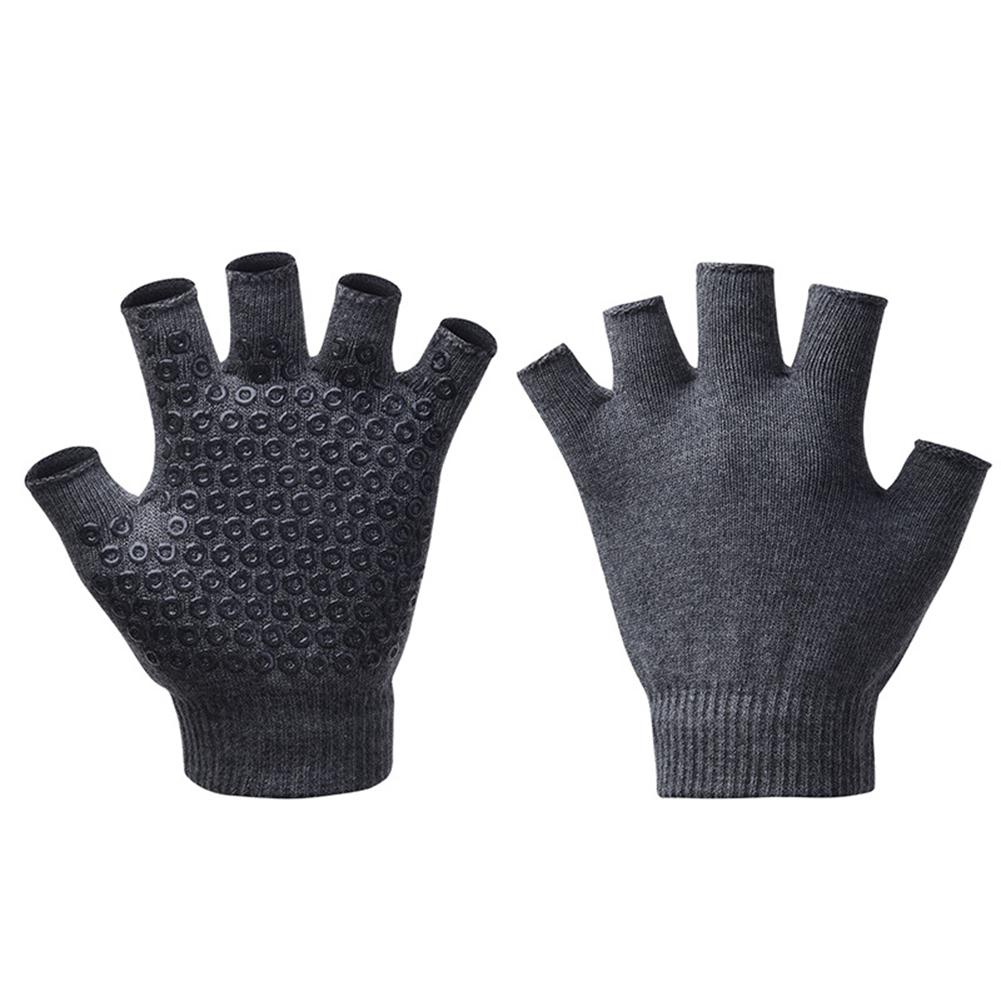 1 Pair Women Warm Half Finger Glove Non-slip Yoga Gloves Sport Outdoor Cycling Fishing Workout Mittens