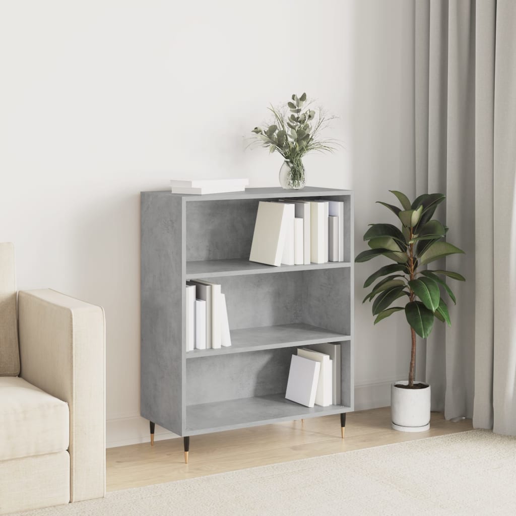 Bookshelf Concrete Grey 69.5 x 32.5 x 90 cm Wood Based Material