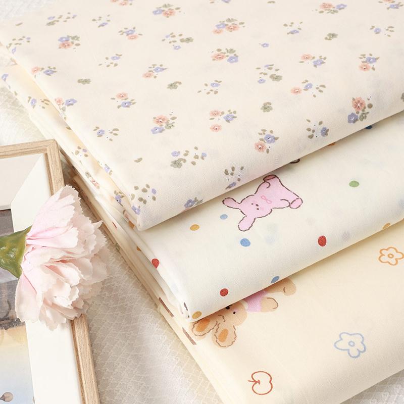 235x50cm Pure Cotton Twill Floral Print Fabric for Sewing Dresses Tablecloths Bedding Background Cloth Handmade DIY Fabrics