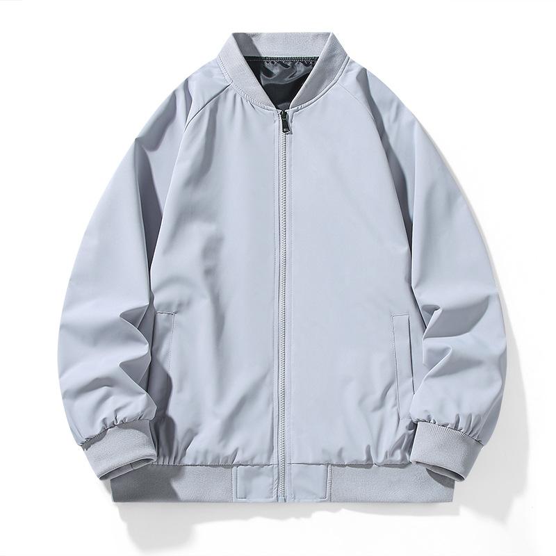 

Men s Baseball Uniforms In Spring and Autumn Versatile Trendy Jacket Casual Stand Collar M серый