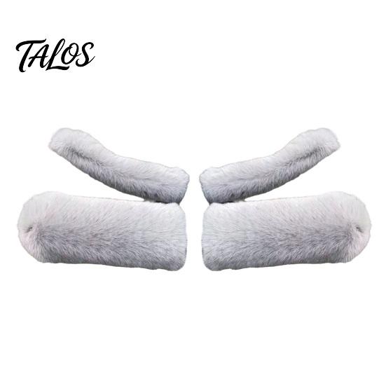 Winter Motorcycle Accessories 1 Set Handlebar Cover Soft Touch Thick Plush Cold-resistant Anti-slip Grip Covers Solid Color Universal Washable