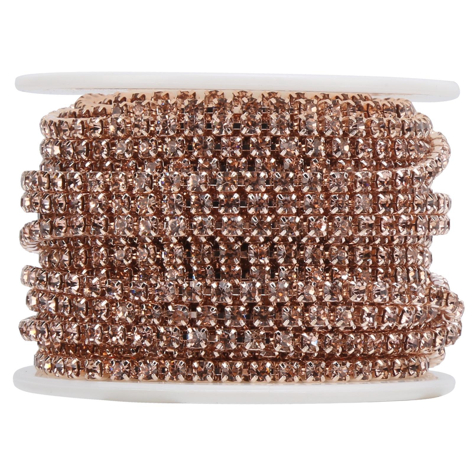 

Стразовая цепочка DIY Тонкие крапаны Поделки Белый стеклянный страз Используется для различных украшений Ss8.5 Черный AB