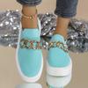 New large-size women's shoes thick-soled fly-woven breathable low-top single shoes women's cross-border foot set lazy wish