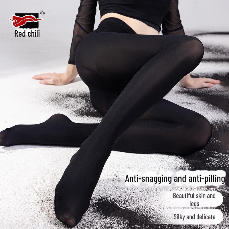 Damen Übergröße Satin Seidenstrümpfe - Rote Pfeffer Unterziehsocken mit Wassermelonen-Schritt, Laufmaschenfeste Strumpfhose