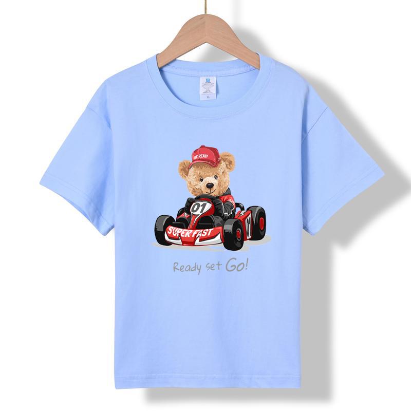 XH14 MINISO 2026 Summer New Printed Cotton Round Neck T-shirt for Children Aged 1-16, Boys and Girls