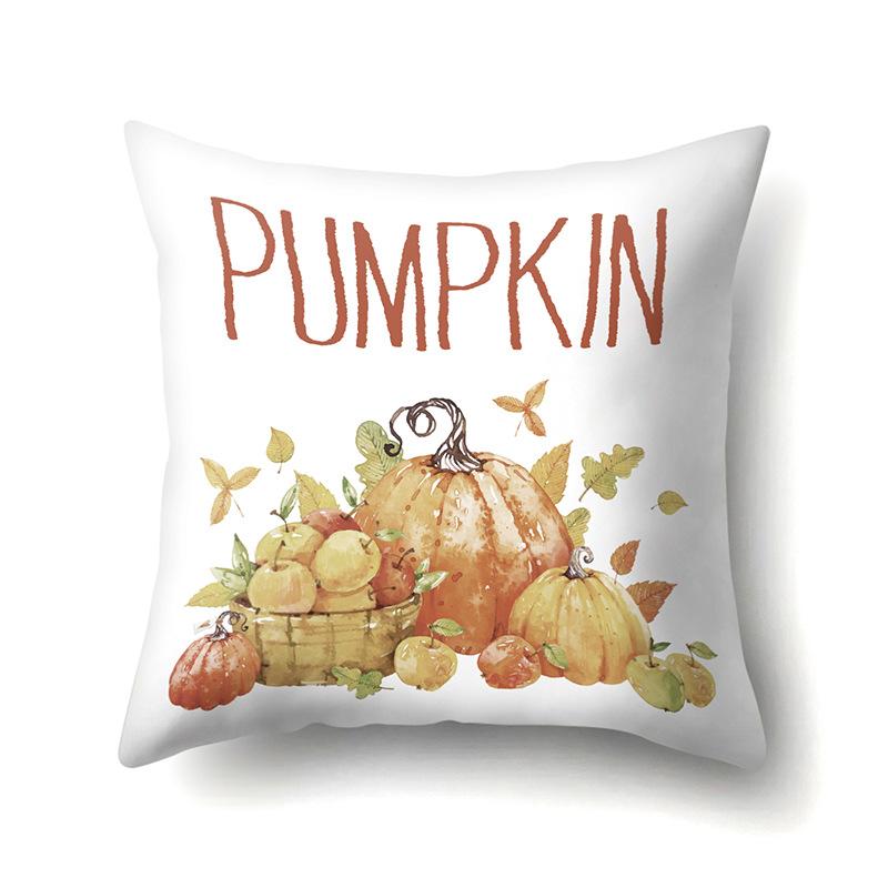 Thanksgiving Pillowcase Blessing Maple Leaf Pumpkin Sofa Cushion Cover Office Home Living Room Pillowcase